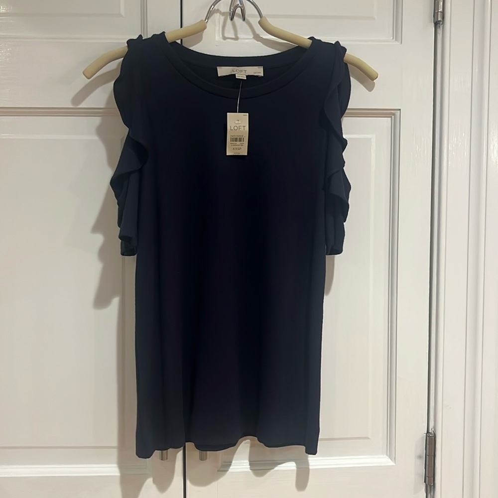Loft cold shoulder top, xxsp, nwt, blue
